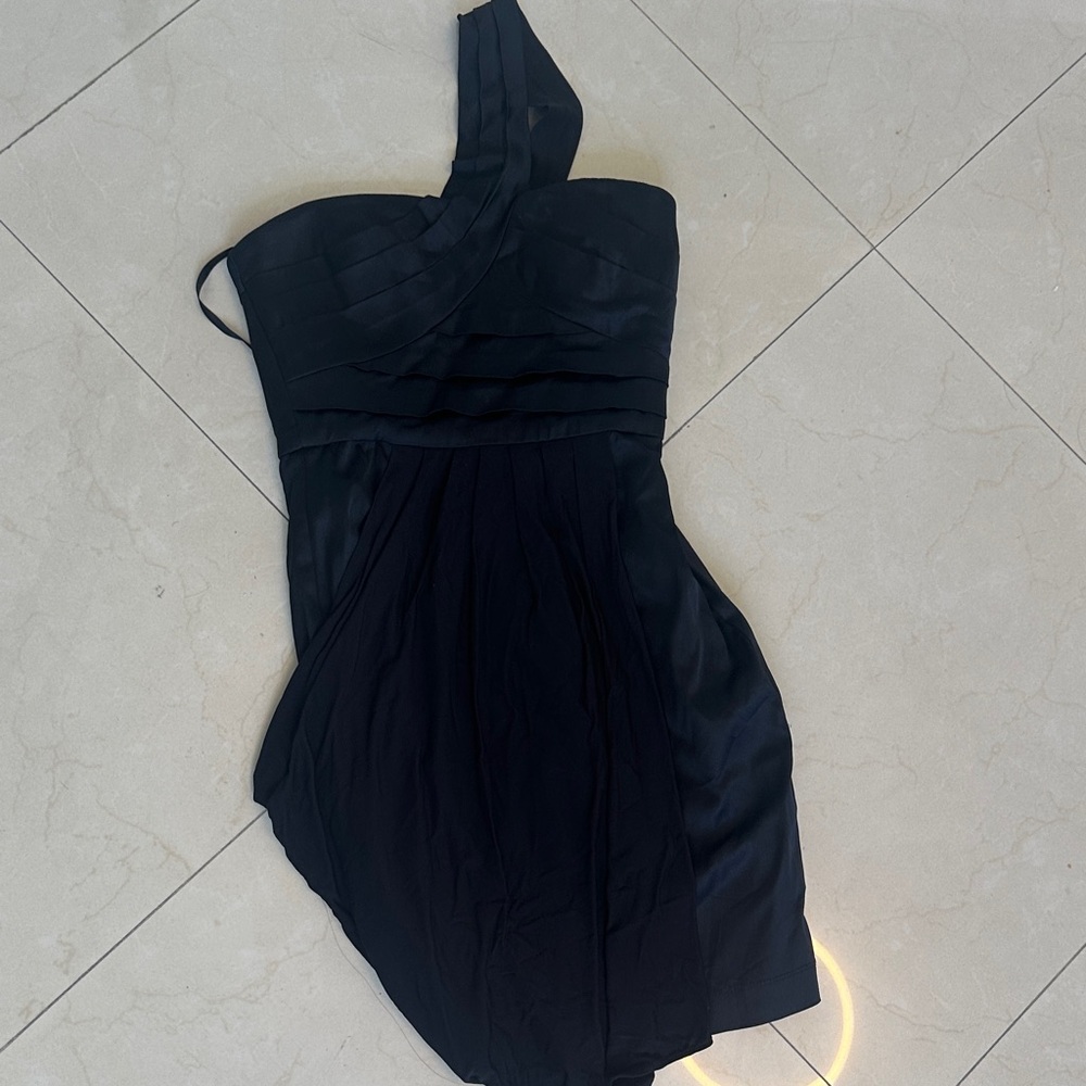 Elegant Black One-Shoulder Dress BCBG